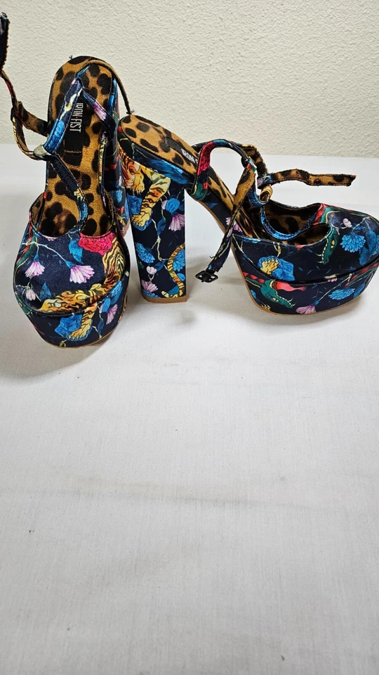 Women's used Iron Fist blue floral platform shoe size 5 US, 36 EU - Image 3 of 4