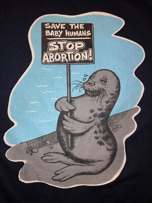 #ad Vintage 80s Pro Life Protest T Shirt Stop Abortion Save Baby Humans SEAL L RARE $249.95