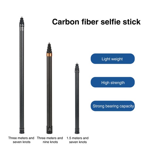 Invisible Selfie Stick Carbon Fiber Extended Selfie Stick For For Insta360 GoPro - Picture 1 of 14