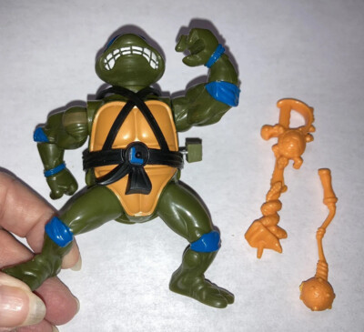 1990 TMNT Teenage Mutant Ninja Turtles Wacky Action Sword Slicing Leonardo 