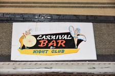 CARNIVAL Night Club Bar LOCKHART Rd HONG KONG Free Drink Advertising Card