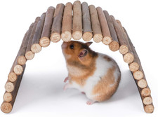 Wooden Ladder Bridge, Hamster Mouse Rat Rodents Toy, Small Animal Chew Toy 11.8