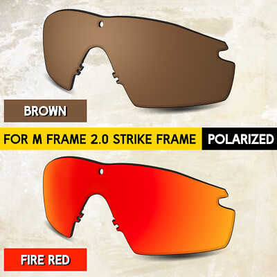 Brown & Fire Red POLARIZED Lenses for Oakley M Frame 2.0 Strike Frame, 1.5MM