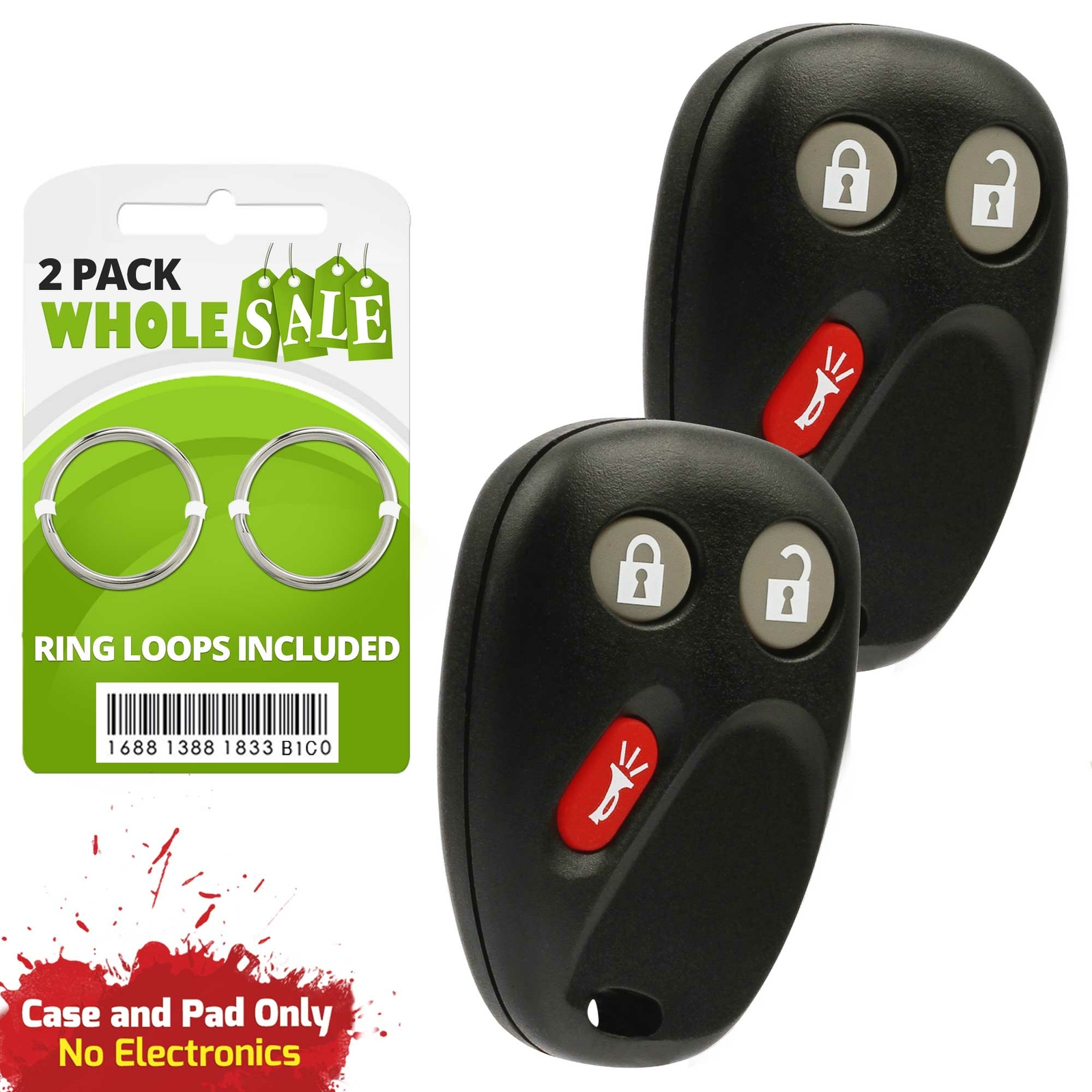 2003-2006 Chevy Avalanche Key Fob Replacement Case - 2 Pack