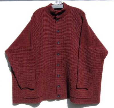 NWT Eskandar PORT Mid Weight Ripple Cashmere Silk 34'' Long Cardigan O/S