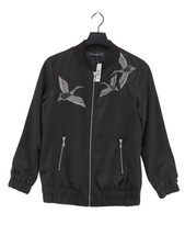 Limited Women's Jacket Uk 8 Black Polyester With Cotton, Elastane Bomber Jacket