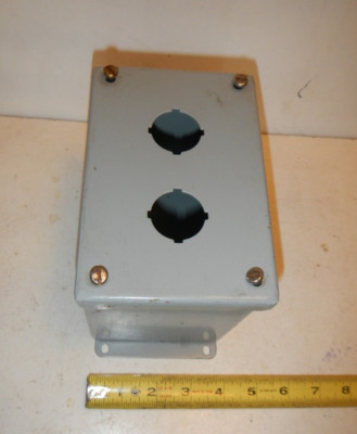 2 Hole Switch Enclosure 6'' x 4'' x 5 1/2'' Extra Deep Metal Hinged Sealed HOFFMAN