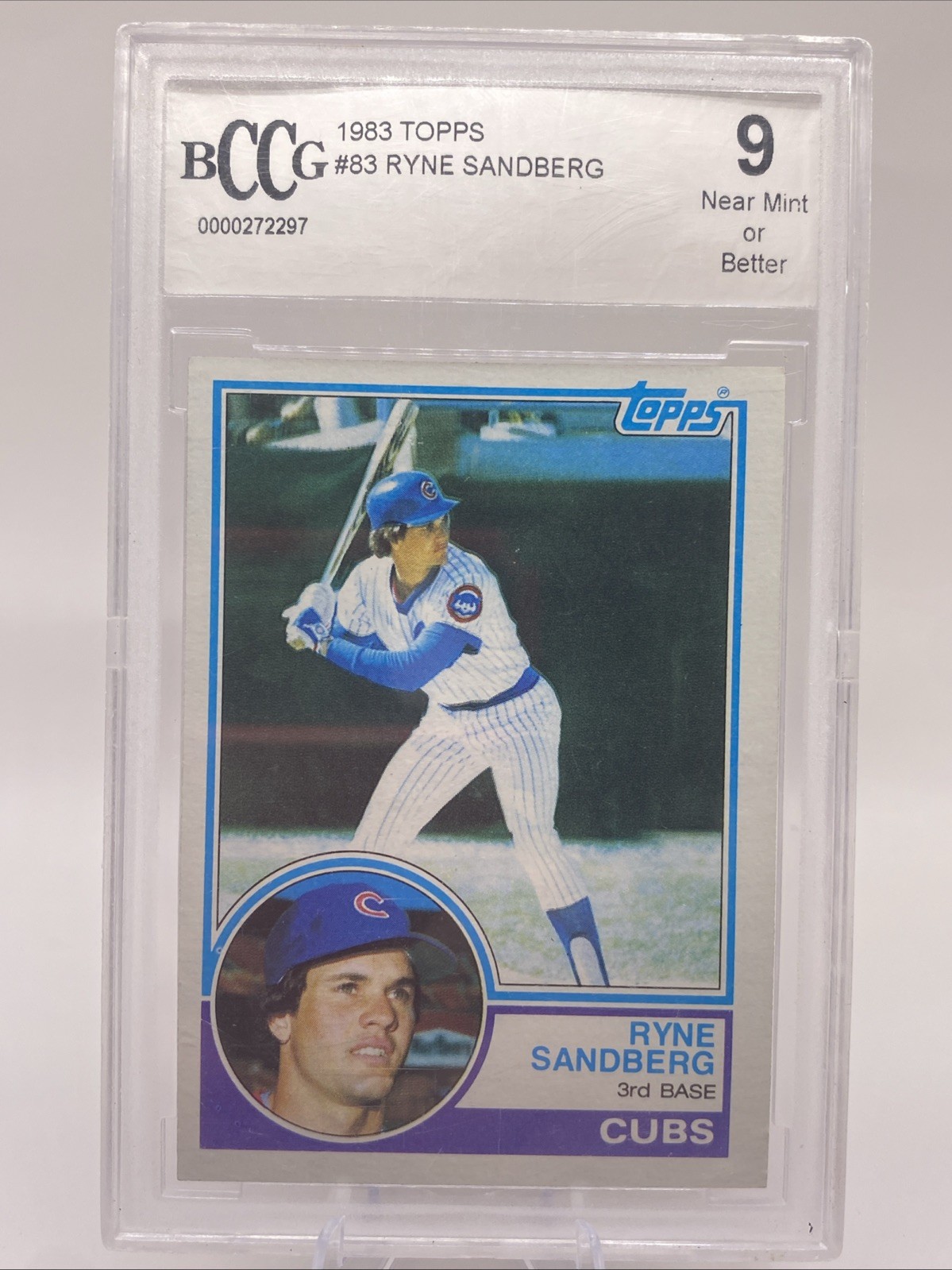1983 Topps - Ryne Sandberg #83 (RC) Beckett 9