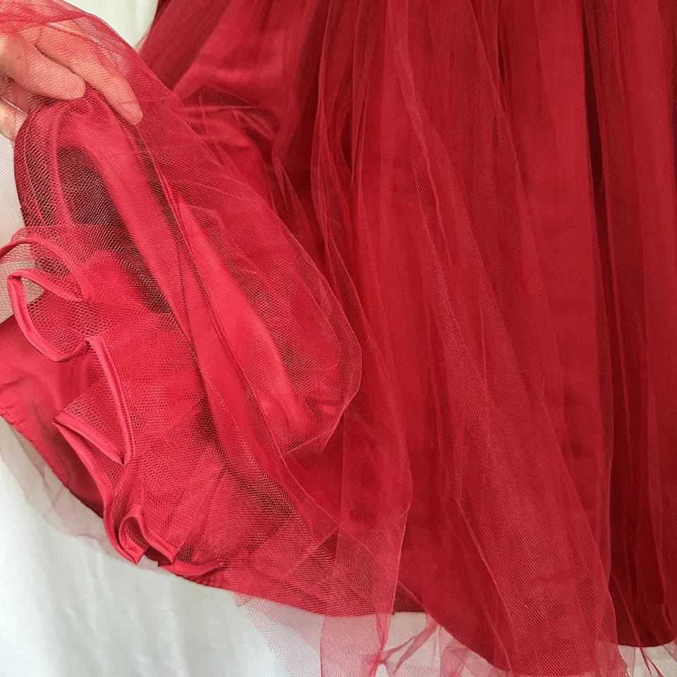 Vestido Rojo Marmelatta Niñas Fiesta Terciopelo/Tul/Piel Navidad Papá Noel Vacaciones Talla 5 Foto 4 de 4