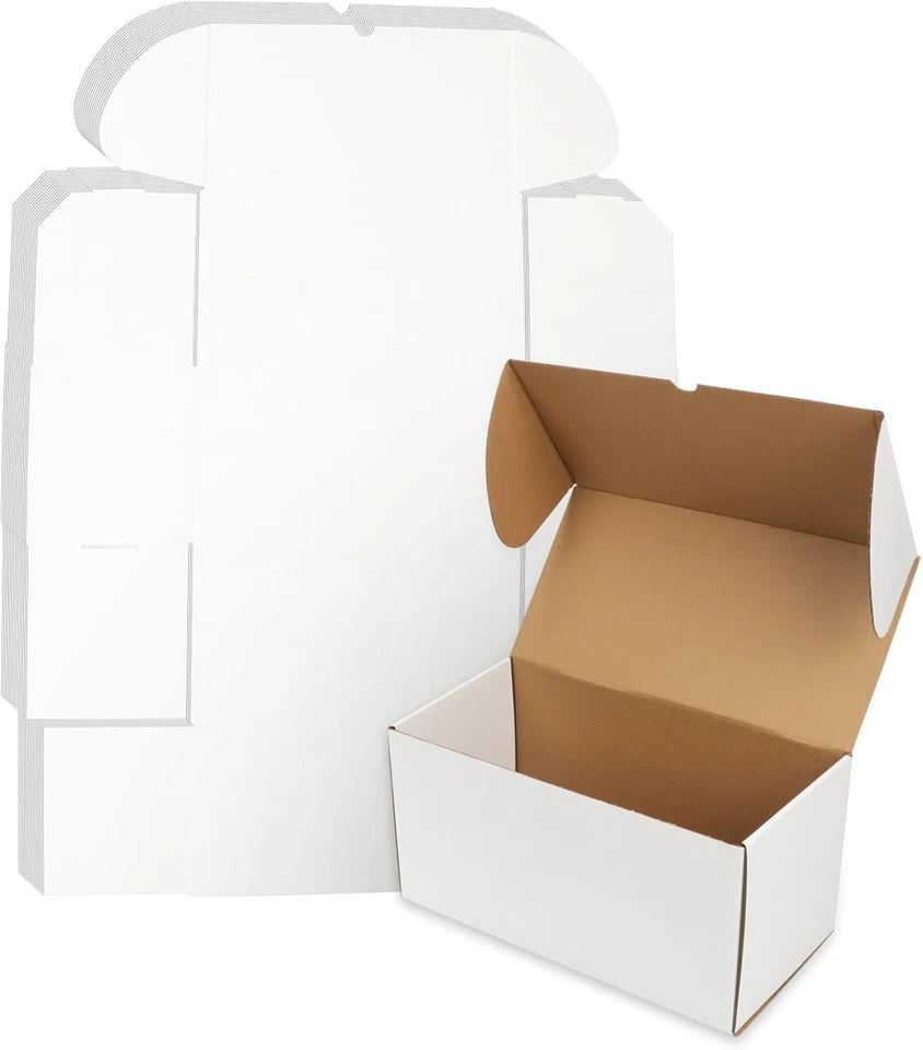 Pack of 15 Versatile 12x6x6 White Shipping Boxes - Perfect for Moving & Mailing - Image 3 of 4