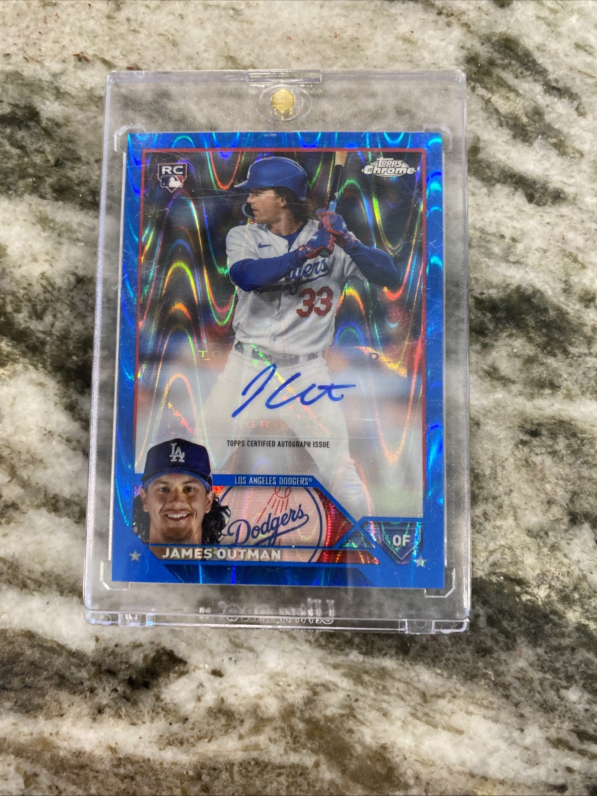 2023 Topps Chrome Update RC James Outman Blue Refractor Auto 103/150 #AC-JOU