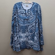 Show Me Your Mumu Perveen Pirate Paisley Tunic Dress Vacation Spring Blue Medium