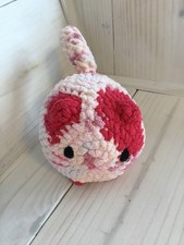 Multicolor Crochet Cat Loaf Plushie, Kitten, Handmade Pink Red