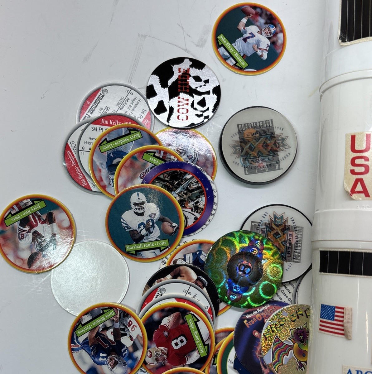 ustoys ブースカ Vtg 1995 Hardee's Apollo 13 Toy Rocket Storage Pogs Lot Slammers