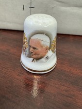 Collectable Fine English Bone China Thimble Pope John Paul II By Fenton China Co