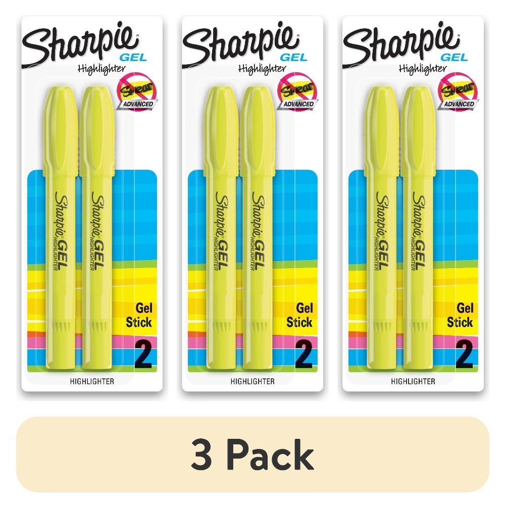 Set Fluorescent Yellow Ink Bullet Tip Markers 3 Pack