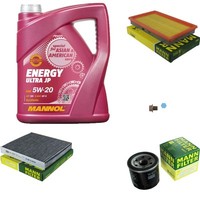 MANN-FILTER Inspektionspakete Mannol 5L Energy 5W-20 FüR Nissan Almera Tino 1.8