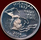 Uncirculated Proof 2004-S Michigan Silver Statehood Quarter — photo 2