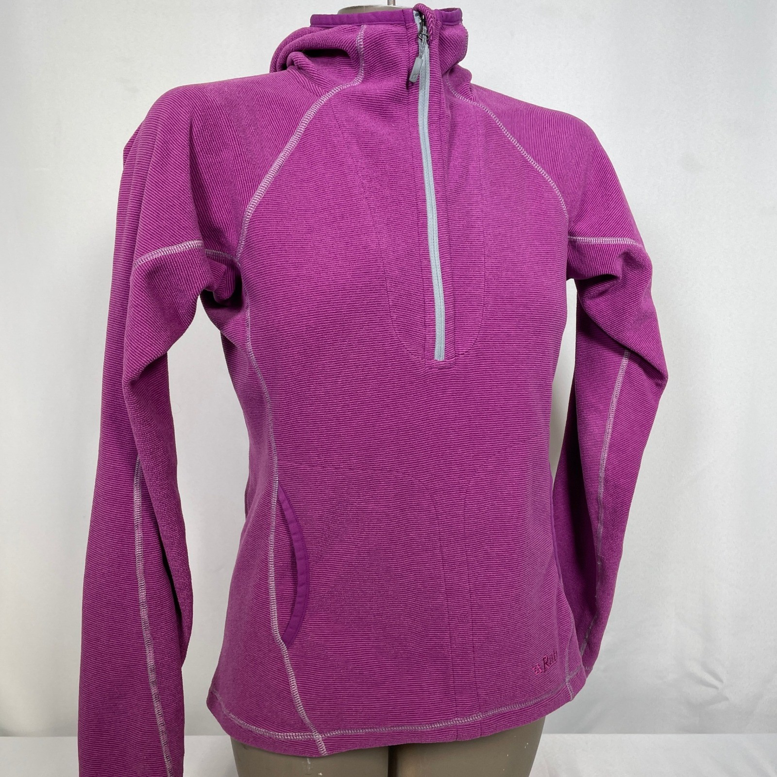 Rab Purple Polartec Fleece Quarter Zip Orbit Hoodie Jacket Women's SMALL image 9