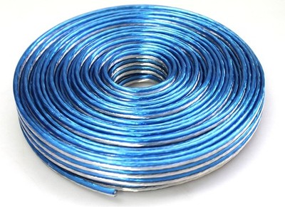 DC Sound DSWT18B50 18 Gauge Premium Speaker Wire 50ft Clear Blue/White