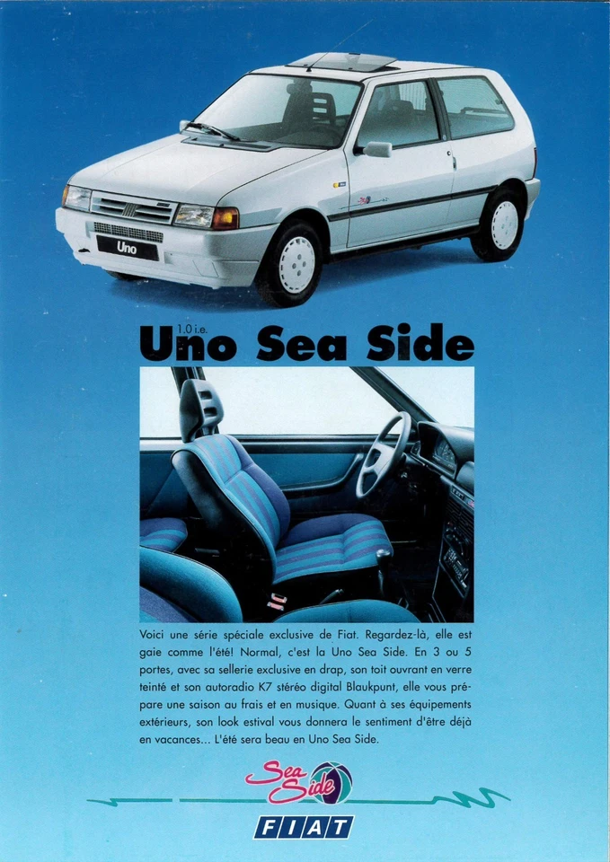 Catalogue brochure prospekt Fiat Uno série spéciale Sea Side 05.1993 FR - France - Photo 1/2