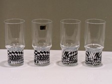 Vintage MCM Op-Art Shot Glasses Edelglas Wier  Set Of 4 Mcm Mid Century