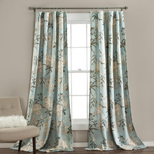 Botanical Garden Curtains Floral Bird Print Light Filtering Window Panel Drapes