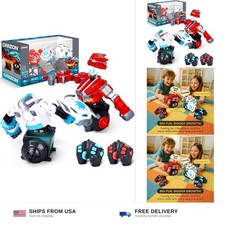 Top Race Remote Control Fighting Toy – 2-Pack Red & Blue RC Robots with Light...