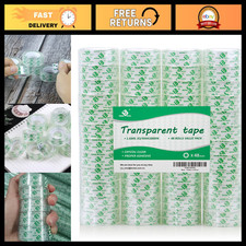 48 Rolls Crystal Clear Tape - Transparent Stationery Refills, 3/4" x 1000", Gift