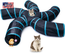 EGETOTA Cat Tunnel for Indoor Cats Large, with Play Ball S-Shape 5 Way Collapsib