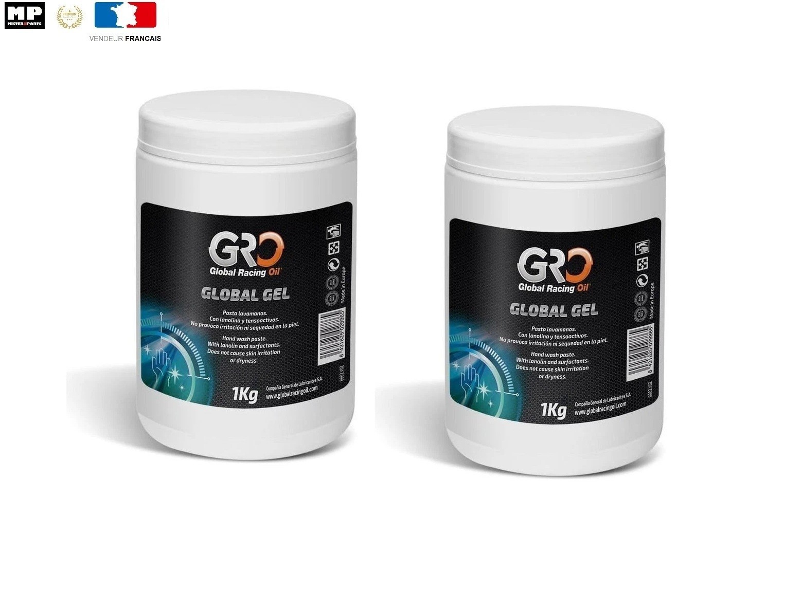 Pâte lavante mains 2 kg détergent mécanique pour atelier auto moto