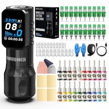 Wormhole Tattoo Gun, Tattoo Kit with 20pcs Tattoo Needles, 20pcs Tattoo Ink, ...