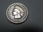 1874 Indian Head Penny in Good to VG condition.  Solid rim, great looking coin.