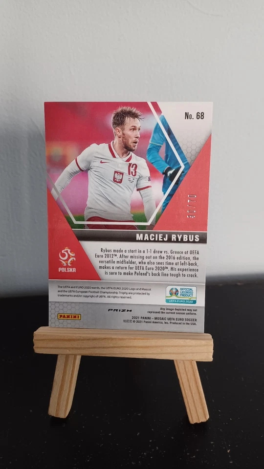 2021 Panini Mosaic UEFA Euro #68 Maciej Rybus Will To Win Purple Prizm/70 Poland - Image 2 of 4