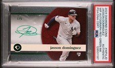 2024 Topps Diamond Icons Jasson Dominguez Auto Red 1/5 Green Ink Poly Yankees