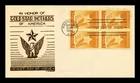 US COVER GOLD STAR MOTHERS FDC SCOTT 969 BLOCK OF 4 GEORGE THERMOGRAPHED