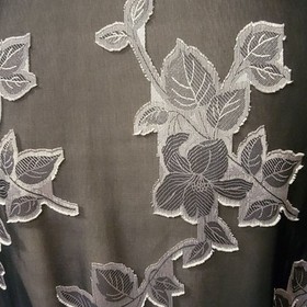 VTG Y2K Floral Robe Womens Sz S Black Gray Silver Sheer Long Satin Trim Tie Sexy