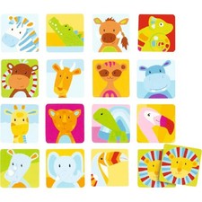 Goki 56645 Memo Safari Skill Games, Multicoloured