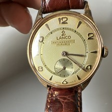 Lanco Vintage Swiss Made Mechanical Men’s Watch Small Seconds Textured Dial