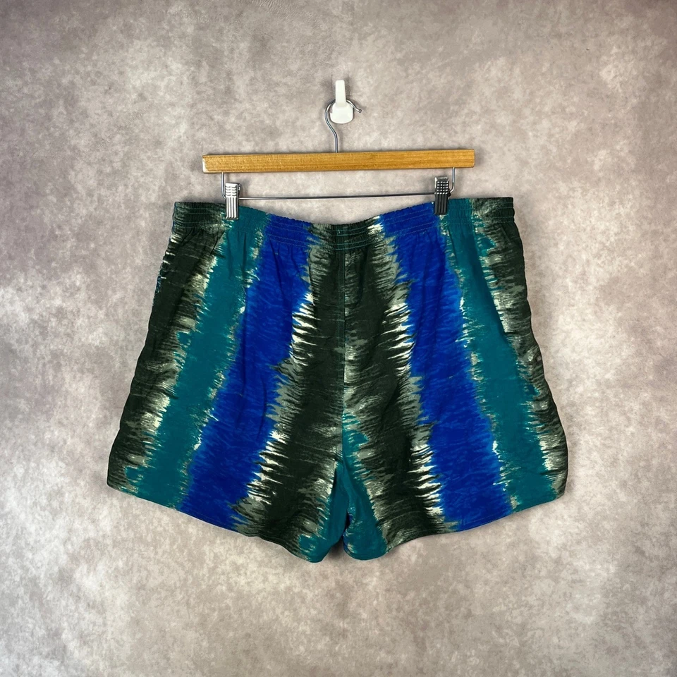 Bañador corto Champion vintage años 80 90 abstracto azul verde para hombre XL 40-42 Foto 4 de 4