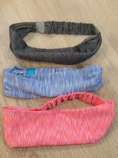 Yoga Headband Ladies Elastic Boho Hair Band Sports Turban Head Wrap Lot of 3
