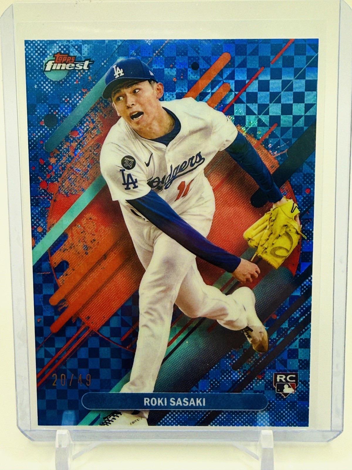 2025 Topps Finest - Rare Roki Sasaki #288 Blue Checkerboard Refractor 20/49 (RC)