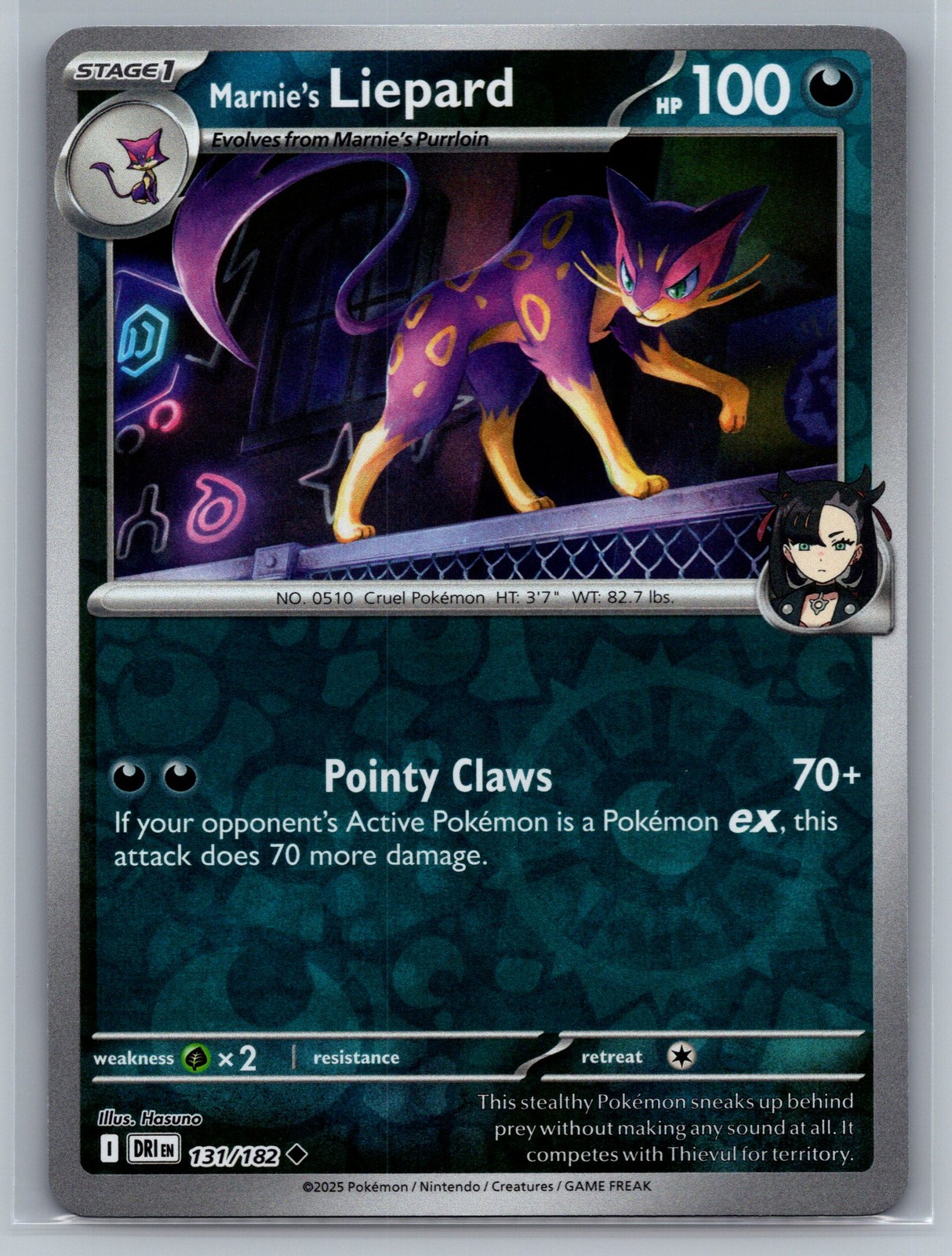 Marnie's Liepard SV10: Destined Rivals #131/182 REVERSE HOLO Pokemon Card