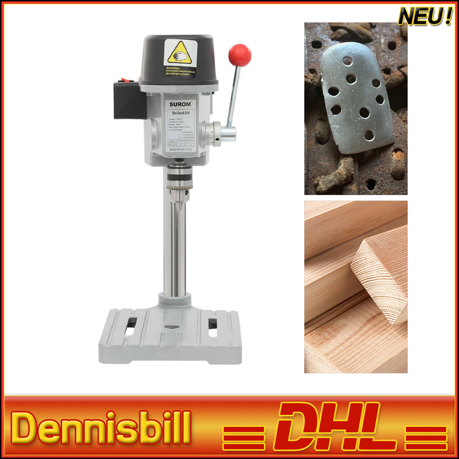 Mini taladros 220V 340W Press banco de trabajo Drill PressBench taladro de mesa