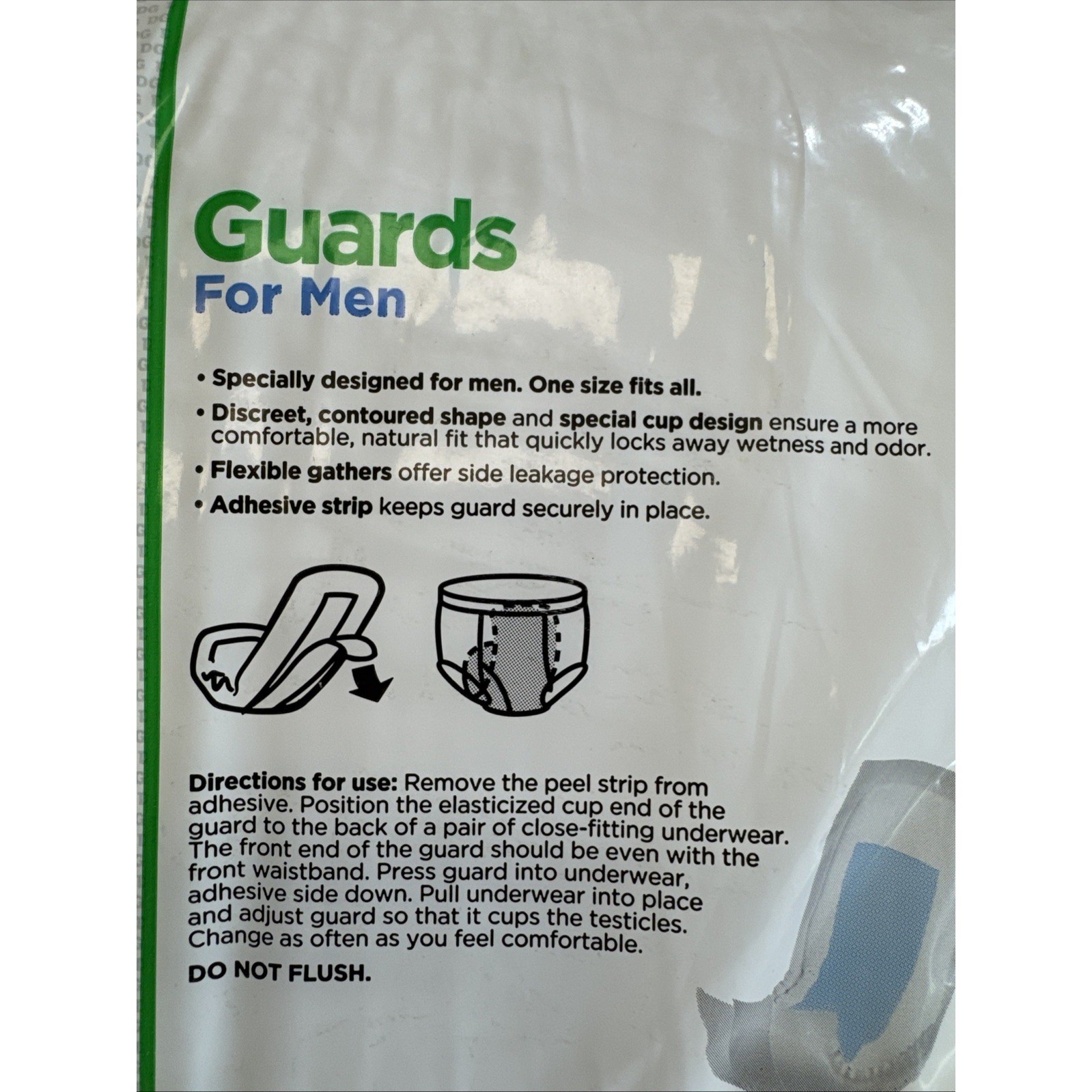 DG Health Guards For Men 14 Count Incontinence Guards Discreet Absorbency