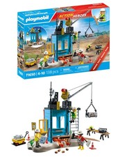 PLAYMOBIL Action Heroes Promo Pack 71650 Cantiere, con tre personaggi, gru mobil