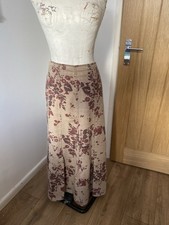Marks Spencer Per  Una Brown Mocha Maxi Skirt Linen Size 14