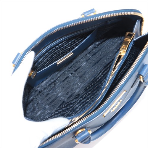 Prada Saffiano Lux Leather 2 Way Handbag Blue BL0837 - Picture 12 of 19