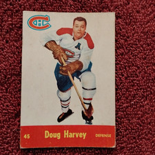 1955- 56 Park Hurst . NO # 45 . Doug Harvey. Canadiens , HOF Def . Around Vg + ?