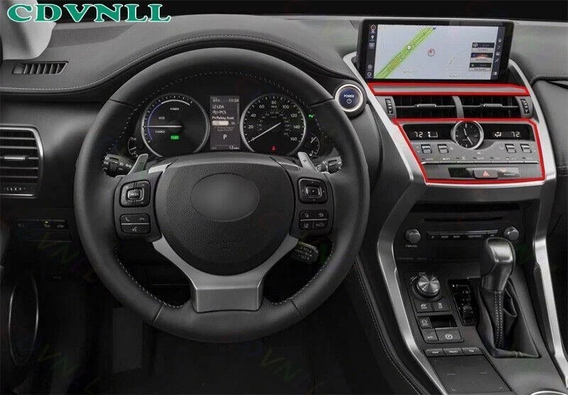 Cubierta de control de botón de CA central de fibra de carbono ABS para Lexus NX200t 300h 2015-21 Foto 4 de 4